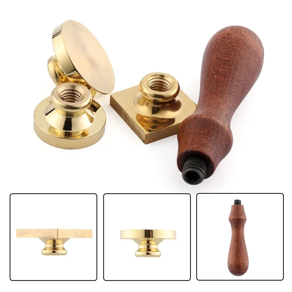 Retro Brass Sealing Wax Stamps Head Wooden Wax Sealing Stamp Handle Rosewood Handle Wax Seal Copper Head for Scrapbooking