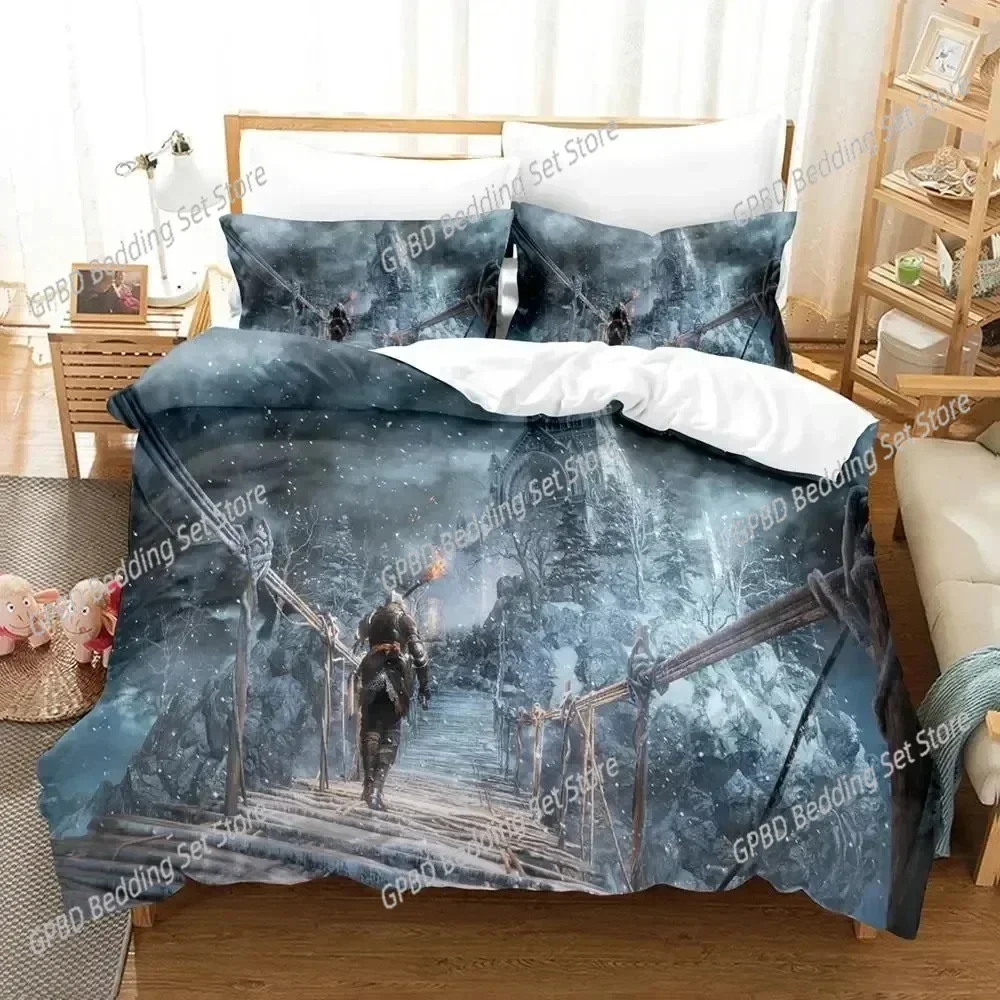 3D Print Game Dark Souls Comfortable Duvet Quilt Cover Pillowcase Bedding Set Children Bedroom Decoration Home Textile