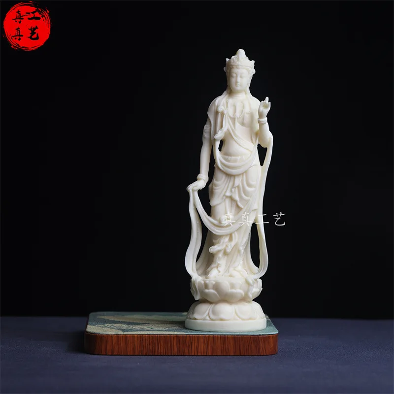 Ivory Nut Ribbon Guanyin Ornaments Home Decorations and Accessories Office Entrance Antique Shelf Crafts Statue Gift Car