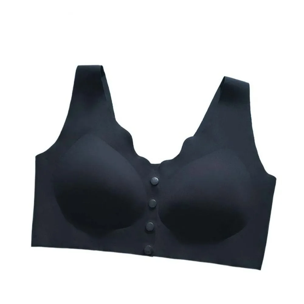 

Ruffled Front Buckle Bra Breathable Plus Size Women's Push Up Bra Beauty Back Underwear Middle Aged and Elderly Bra Sports