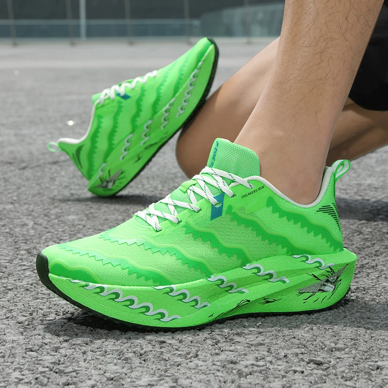 Zapatillas de correr para hombre, zapatillas de malla para correr, zapatillas de lujo para exteriores, zapatillas de entrenamiento para parejas, antideslizantes, transpirables, con amortiguación