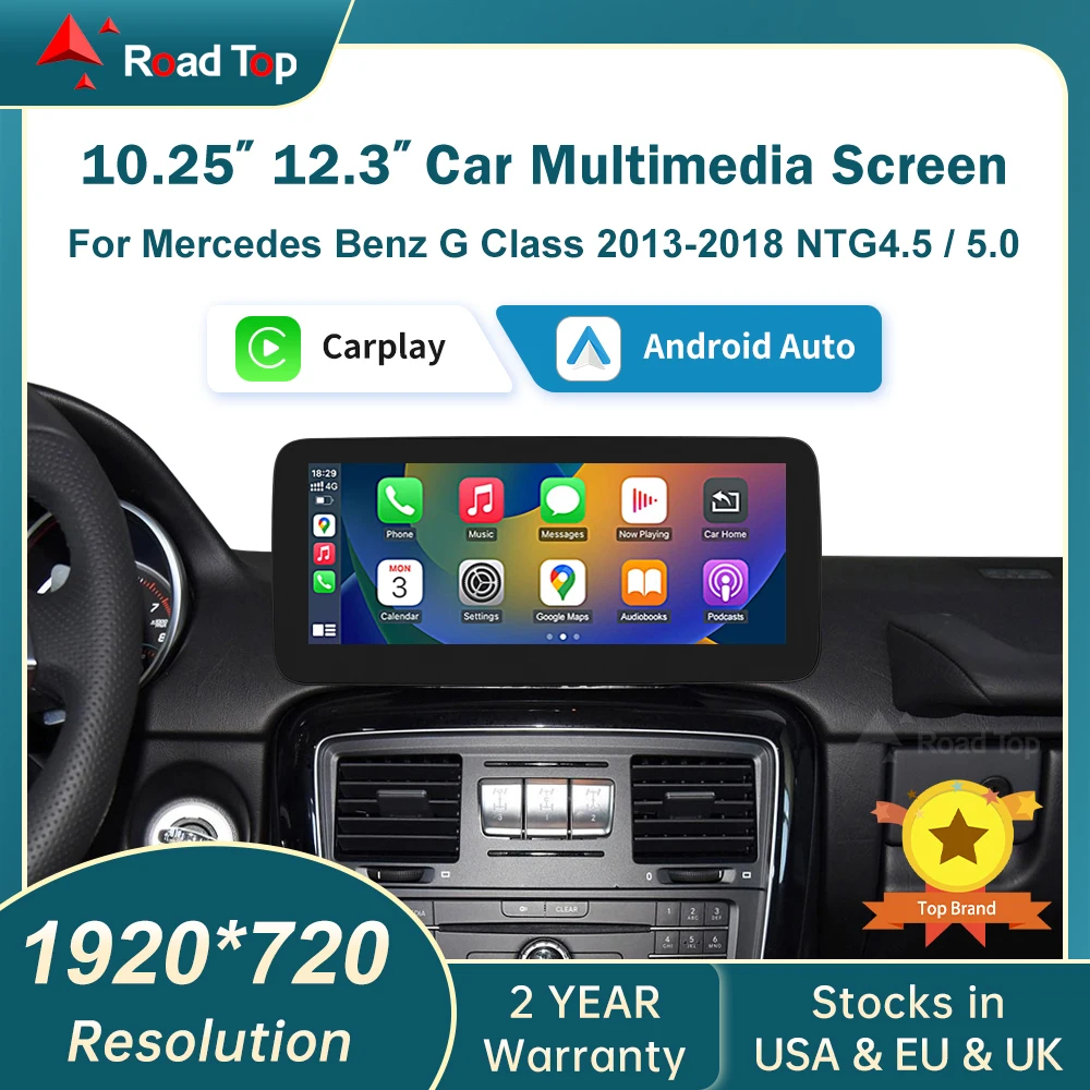 Wireless CarPlay Android Auto Multimedia Linux NTG4.5 NTG5.0 System Screen for Mercedes-Benz G Class W463 2013-2018
