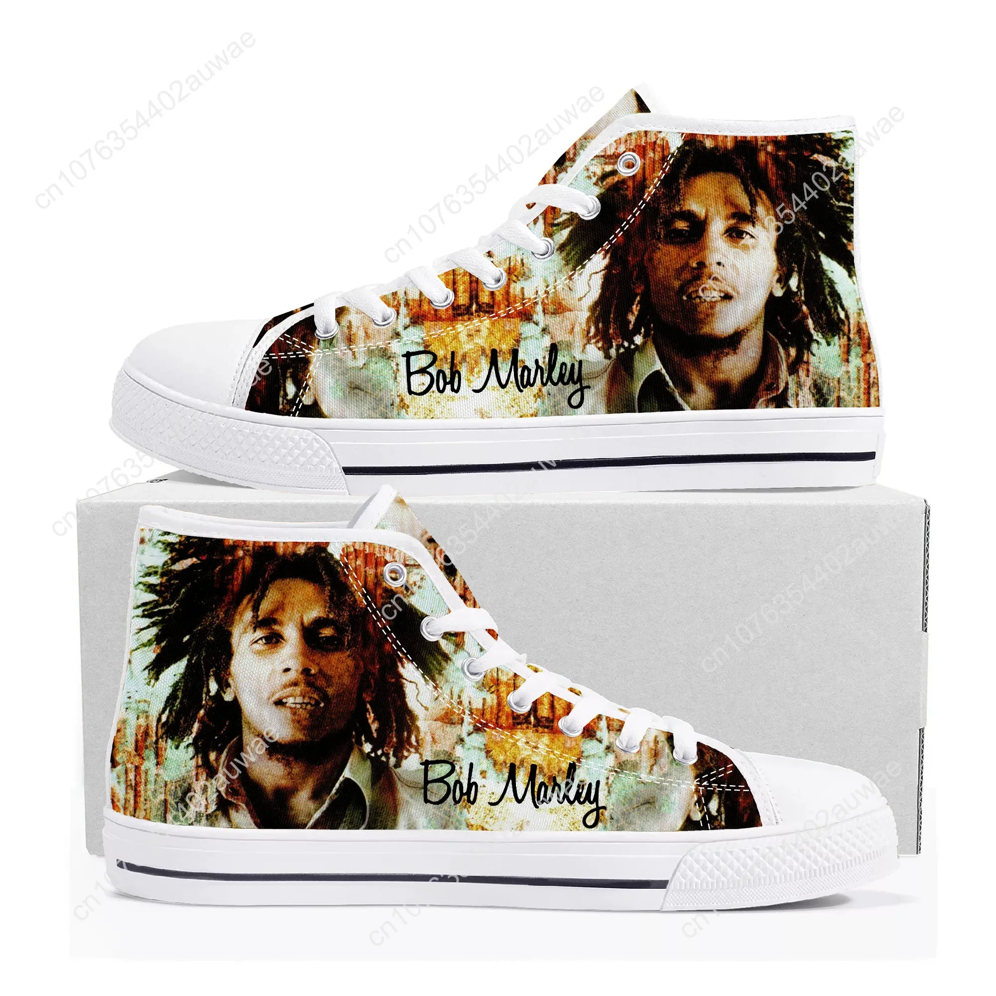 Legend Bob Marley Reggae Rasta High Top High Quality Sneakers Men Women Teenager Canvas Sneaker Casual Couple Shoes Custom Shoes