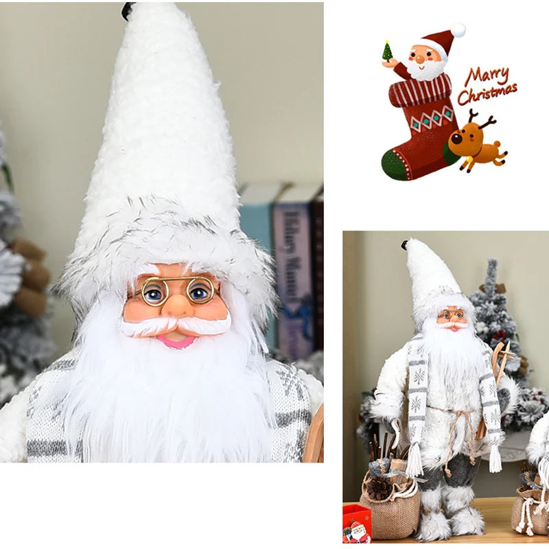 30/45/60cm Stylish Cute Santa Claus Ornaments Children Toys Christmas Party Home Decoration