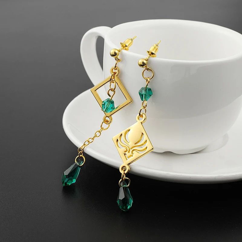 

Ударные серьги Game Genshin из ПВХ-бусин, серьги-подвески из сплава с эмалью и натуральным элементом, ювелирные изделия, аксессуары унисекс, реквизит в подарок для косплея