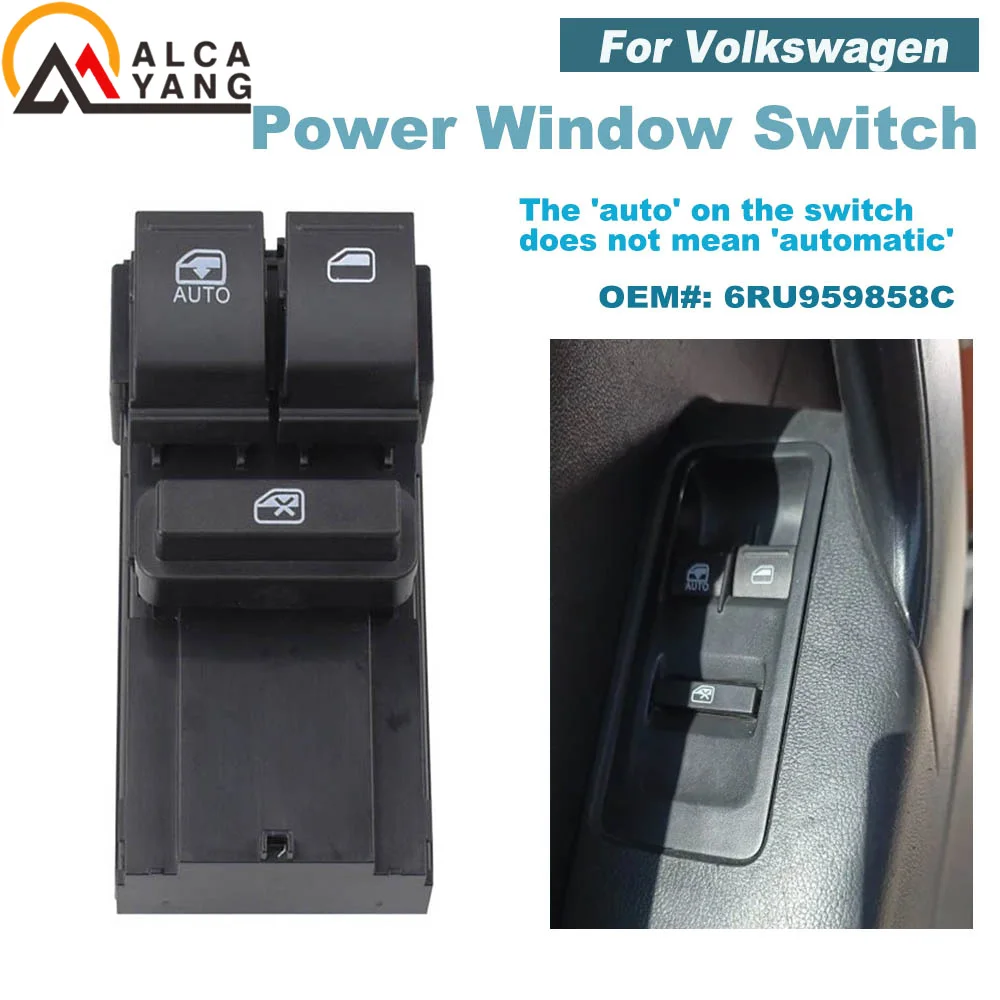 6RU959858C Interruptor Maestro de Ventanilla Eléctrica de 10 Pines, Accesorios para Automóviles Volkswagen Polo, Derby, Vento 2011-2022