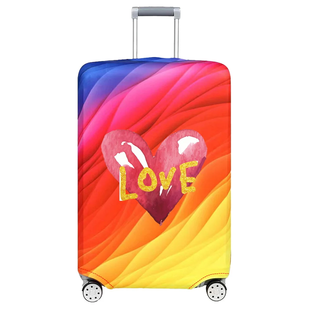 Funda protectora para equipaje de viaje, cubierta elástica antipolvo para maleta, serie Love, accesorios de viaje de 18 a 32 pulgadas