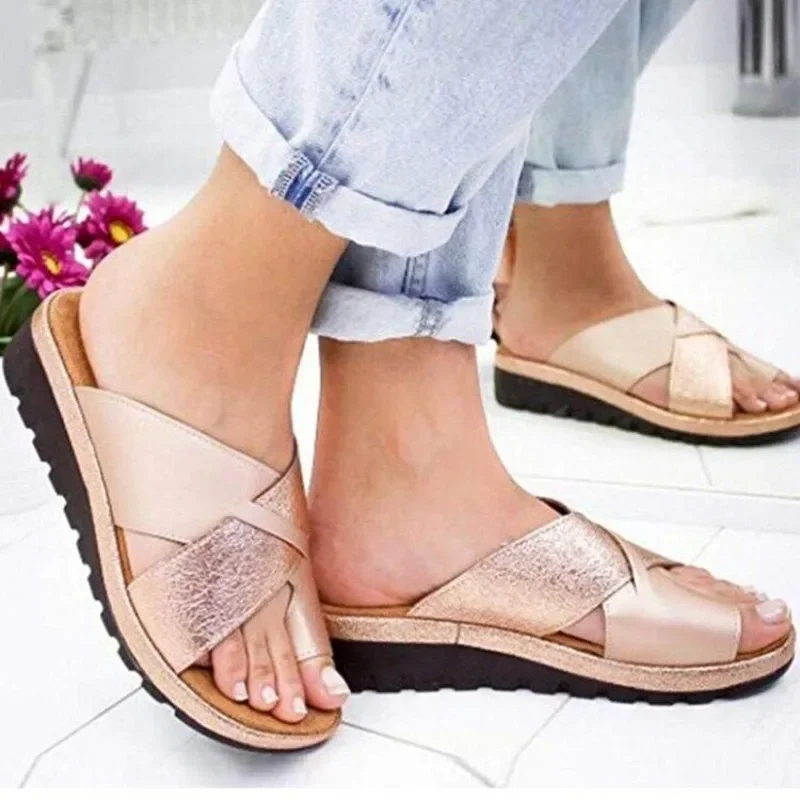 Slippers Casual Mixed Color Wedges Casual Shoes Women Pantofle Shale Female Beach Luxury Soft Flat Sabot Fashion Slide Sandals