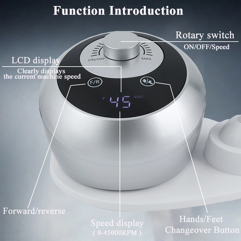 45000rpm profissional manicure broca máquina elétrica prego torno lixadeira arquivo para unhas gel polimento casa manicure ferramentas do salão de beleza