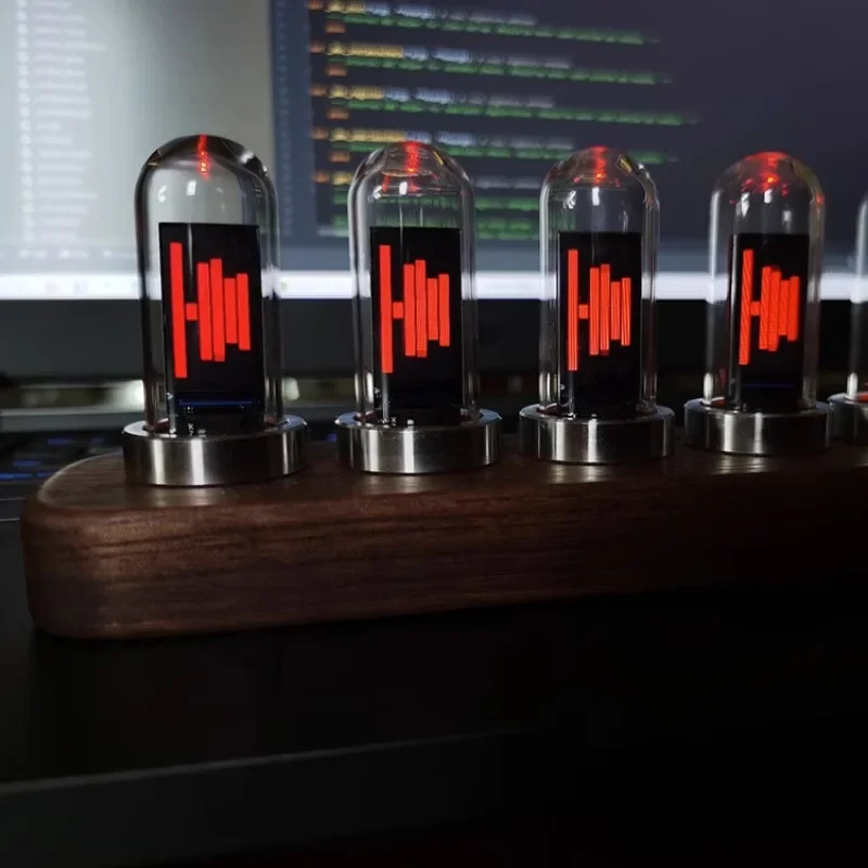 Glow Tube Desk Clock Wood Digital Bedside Ips Nixie Tube Clocks Table Bedside Desktop Watch Vintage Table Decoration Accessories