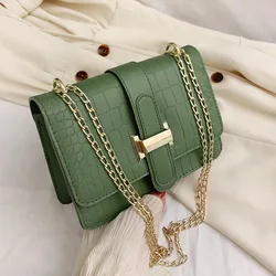 women'sBag  shoulder bag stone cross body bag 2024 autumn new embossed solid color small square bag