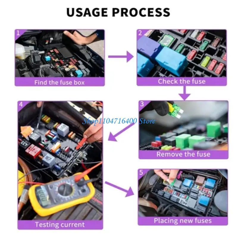 

y1gd Automotive Fuses Set Car Fuses Assortment with fuses Puller for Car