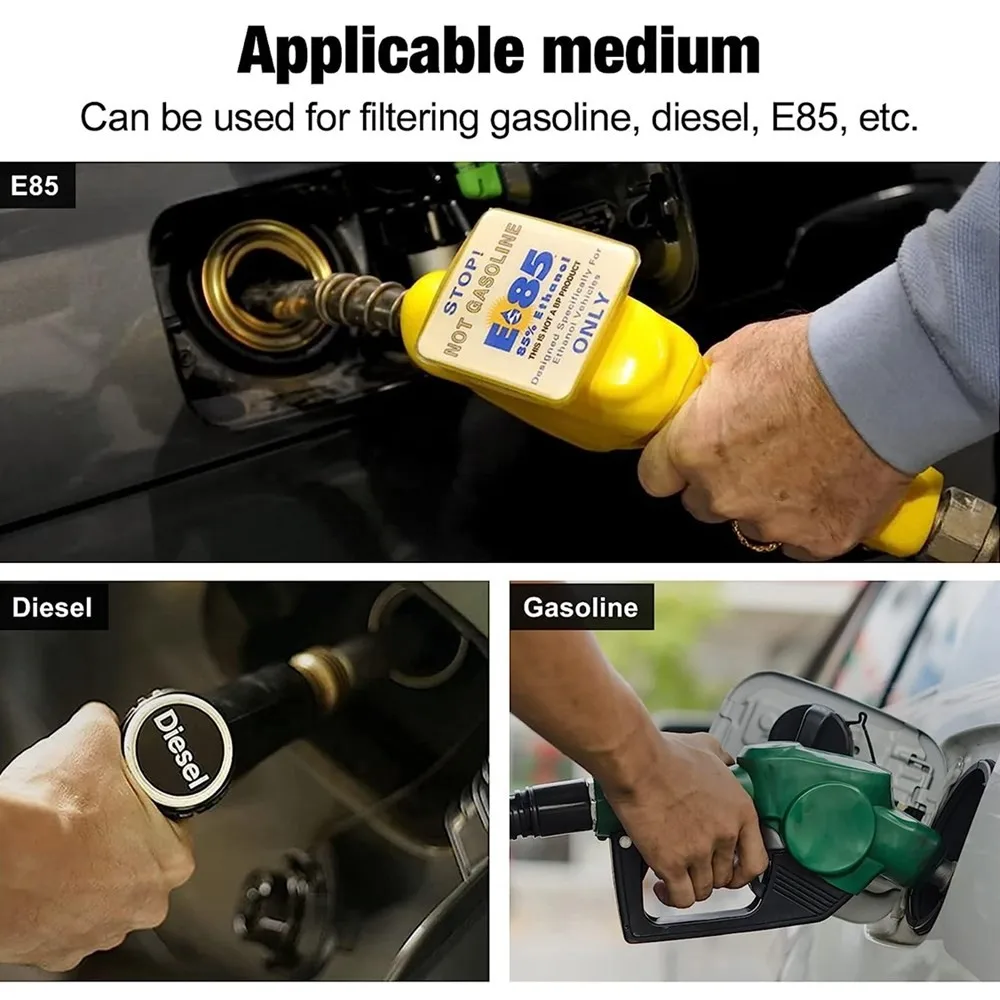 فلتر وقود مضمن 50 مم 100 ميكرون مع دعامة تثبيت من الألومنيوم ومفتاح ربط ومحول 6AN 8AN 10AN عالمي قابل للتنظيف أسود/أحمر #6