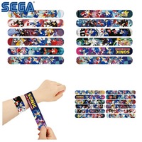 SEGA New Sonic PVC Snap Circle Cartoon Pat Circle Bracelet 12pcs Children Fun Gifts Children's Birthday Gift