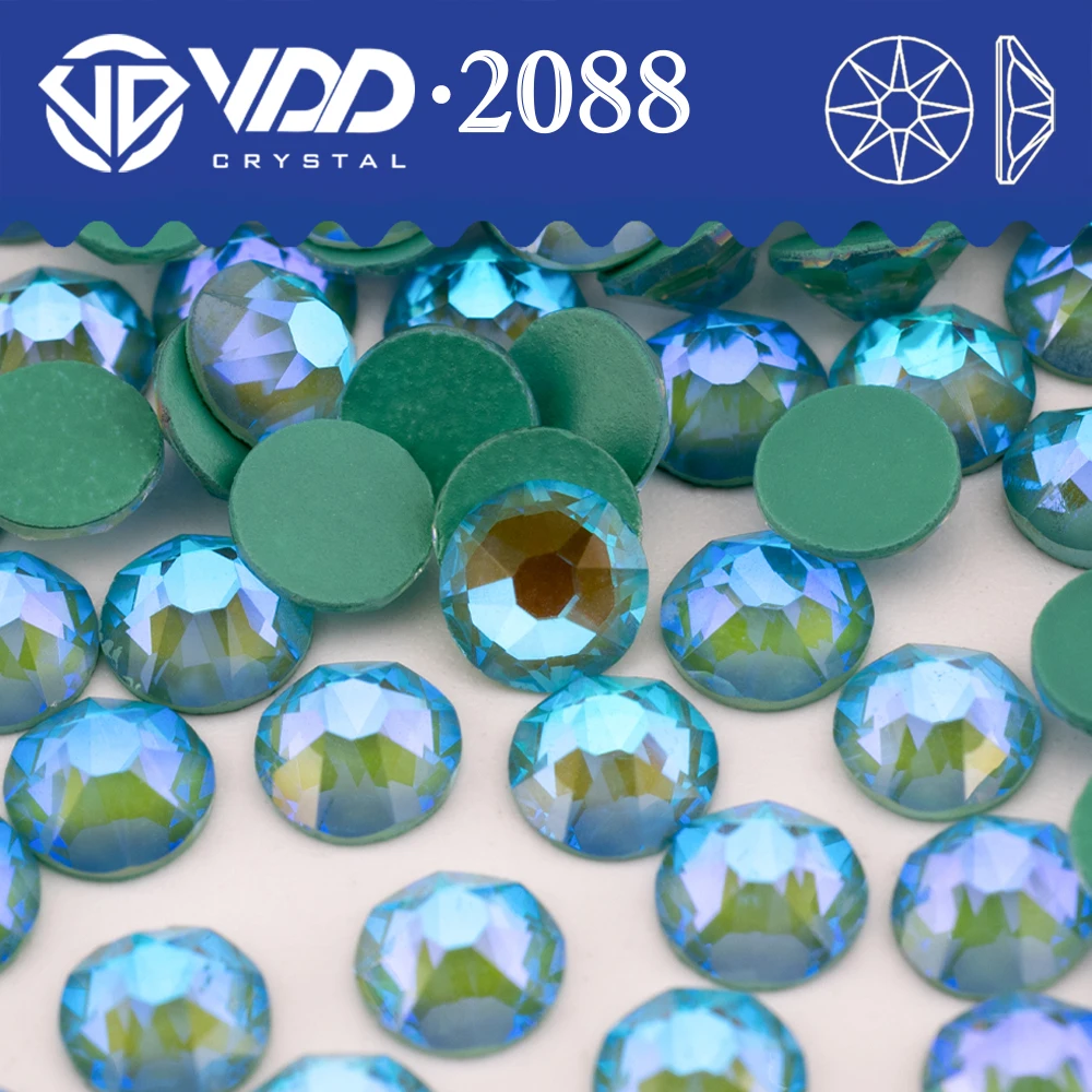 VDD 361 NOS-Turquoise High Quality AAAAA 2088 Rhinestones Crystal Flatback 8 Big 8 Small 16cut Strass Stones For DIY Nail Art