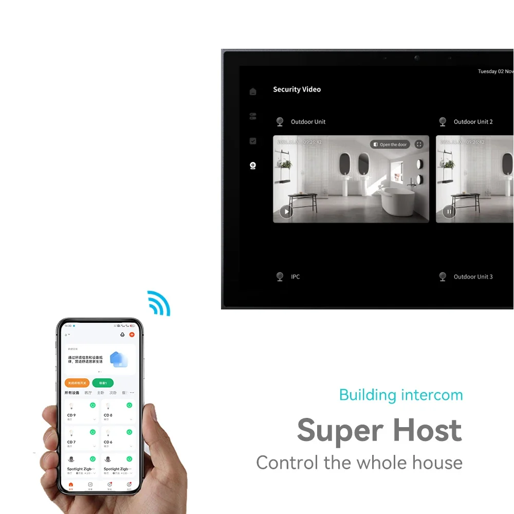2025 10.1-Inch Screen Smart Home Multimode Gateway with Alexa Voice Control Built-In Zigbee Bluetooth Android OS for Hotel Use
