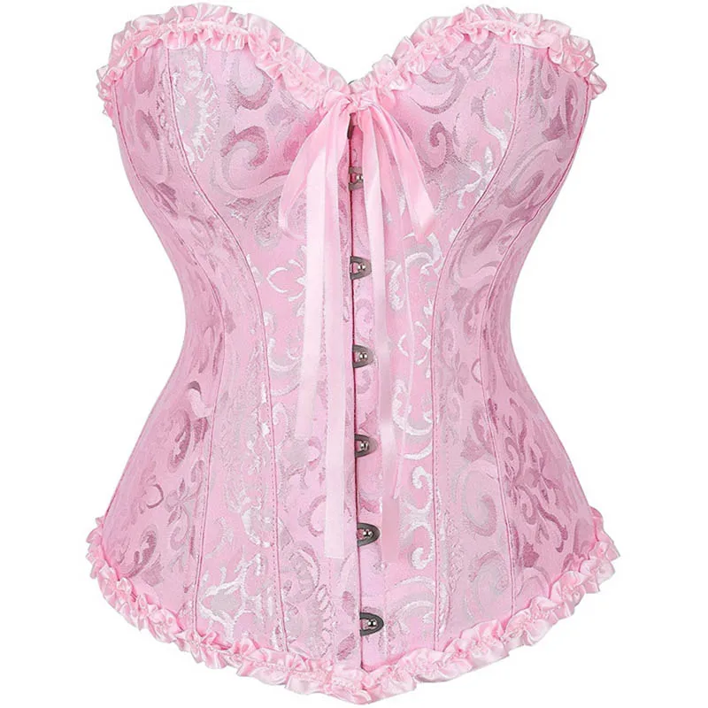 Women Sexy Corsets Bustiers Steampunk Korset Women Lingeries Dance Wearing Costumes Floral Lace Boned Corsets And Bustiers