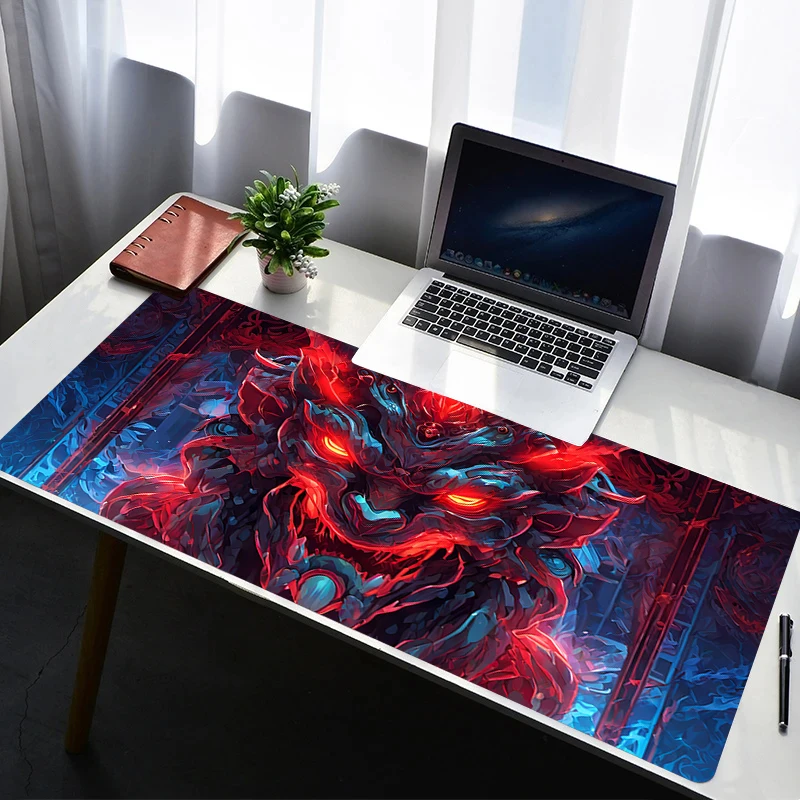 

Mouse Pad Laptop Non Slip Extended Desktop Mouse Mat PC Anime Keyboard Pad Gaming Accessories Oni Hannya Samurai Mask Mousepad