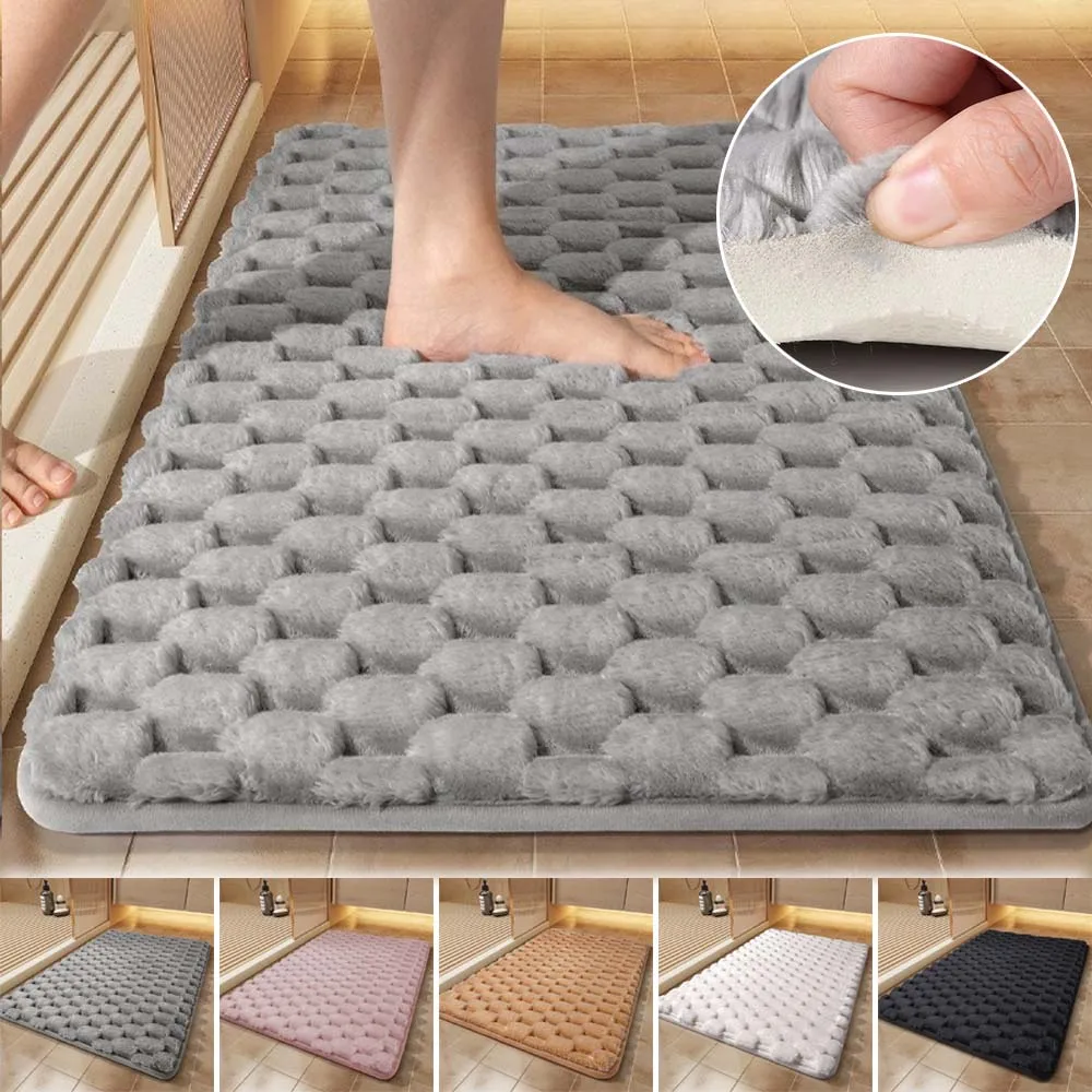 

Bathroom Non-Slip Rug Thick Soft Absorbent Foot Mat Coral Fleece Quick-Dry Rug for Shower Room Bathroom Entrance Pad Tapis 카페트