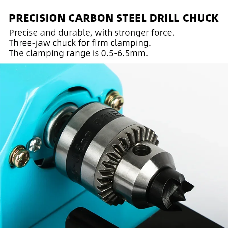 220V Mini Lathe Machine Beads Grinding Polishing Beading Woodturning Lathe DIY Craft Tool for Jewelry Making Working Rotary Tool