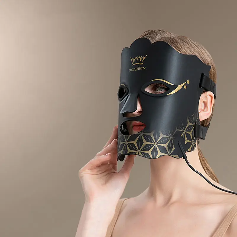 2024 New Silicone Pho-ton Therapy Face Mask for Red Light Sk-in Rejuvenation and Infr-ared Anti-Aging