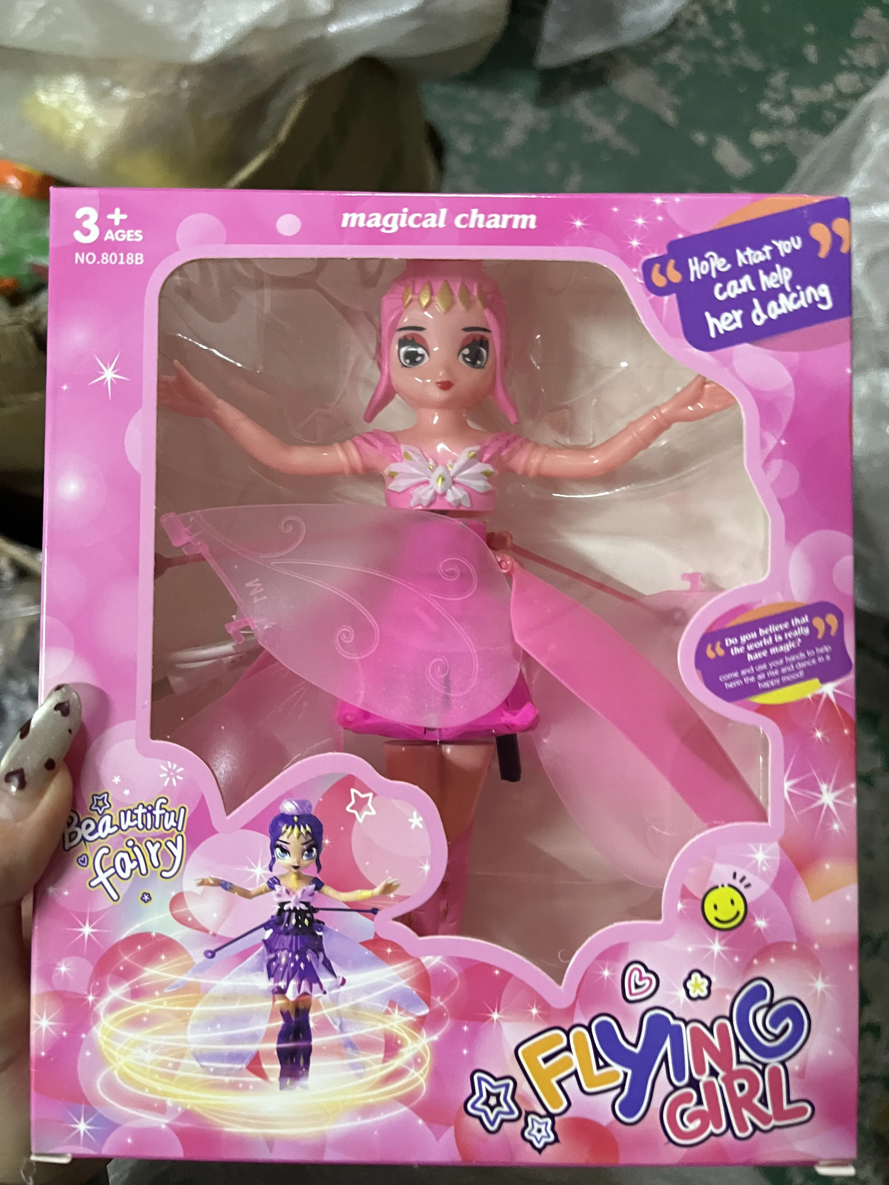 @@회전하는 발광 공주 헬리콥터 인형 춤추는 비행기 제스처 감지 발광 비행 장난감 크리스마스 선물 휴일 선물！