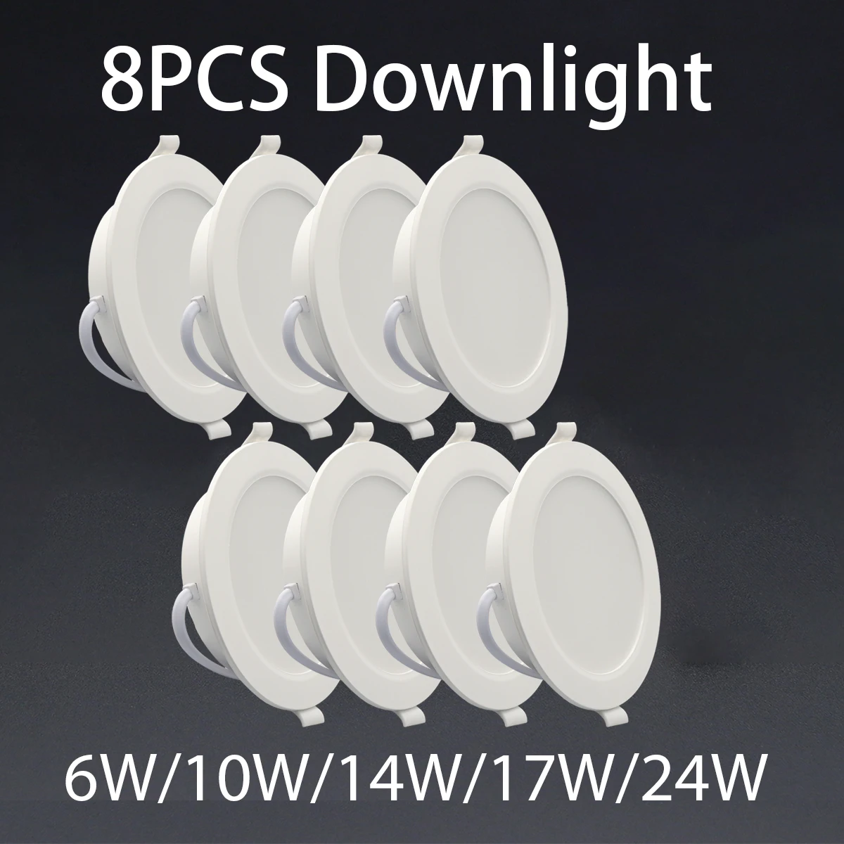 8pcs/lot Ultrathin Recessed Led Downlight 3000K 4000K 6000K Round 110V 220V 230V 10W 24W for Home Indoor Lighting Panel Light