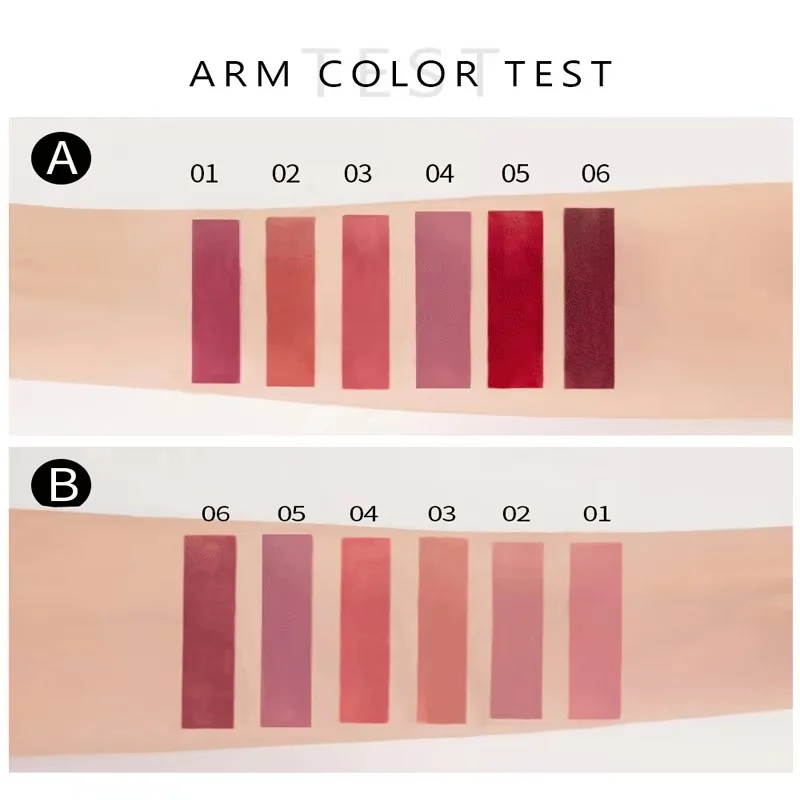 Juego de lápiz labial líquido HANDAIYAN de 6 piezas: acabado mate, brillo de labios antiadherente de larga duración, caja de regalo de maquillaje de labios impermeable para mujeres