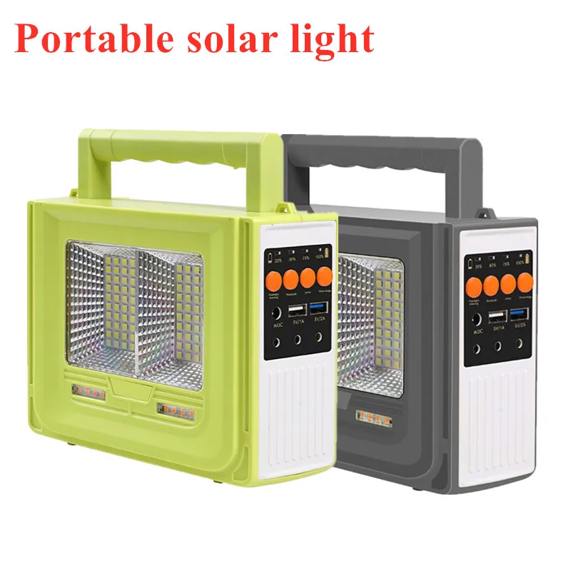 

Solar Lighting System Portable Solar Generator Outdoor Emergency Power Supply with Flashlight Power Bank for Camping Traveling