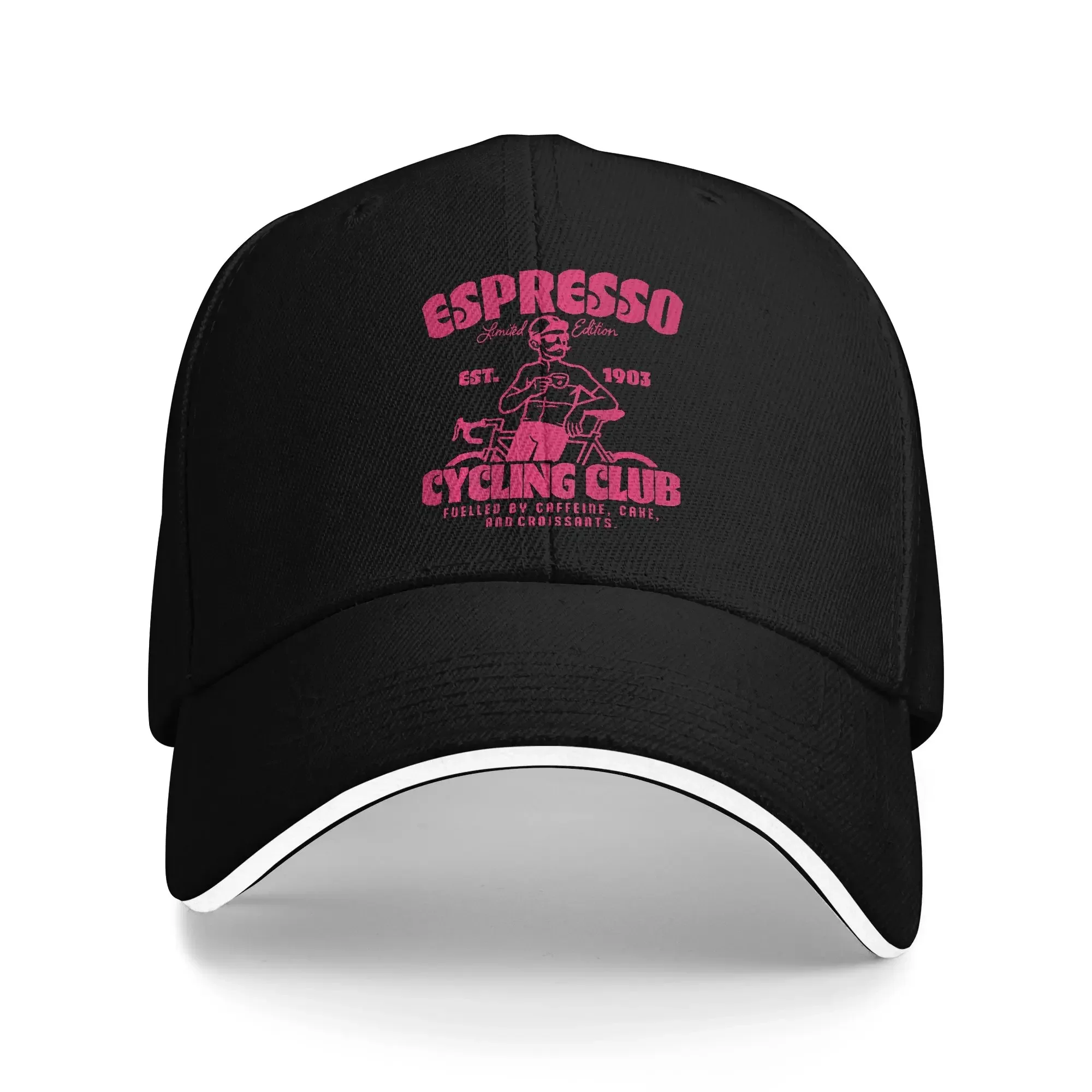 New Espresso Cycling Club Road Cyclist Coffee Sandwich Baseball Cap All Seasons Funny Bike Snapback Cap Travel Adjustable Adult