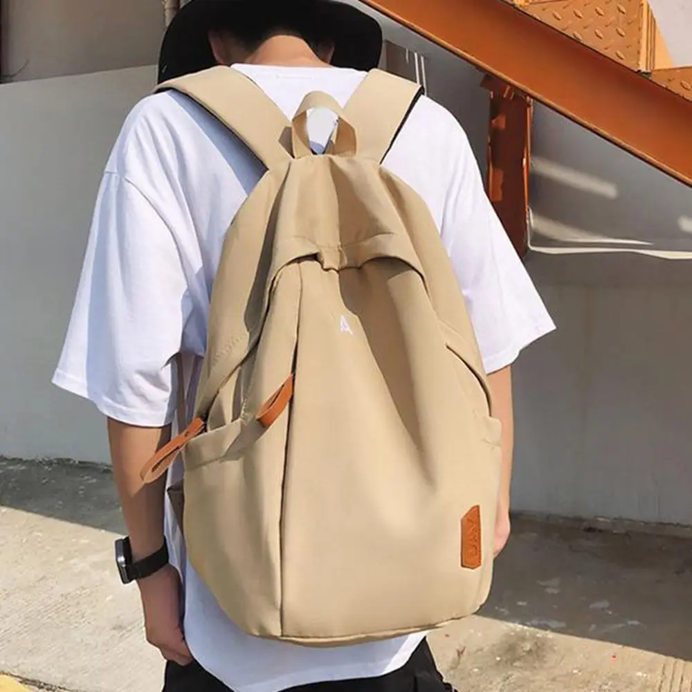 Универсальный холщовый студенческий рюкзак, однотонный дорожный рюкзак большой вместимости, водонепроницаемые школьные сумки для лагеря