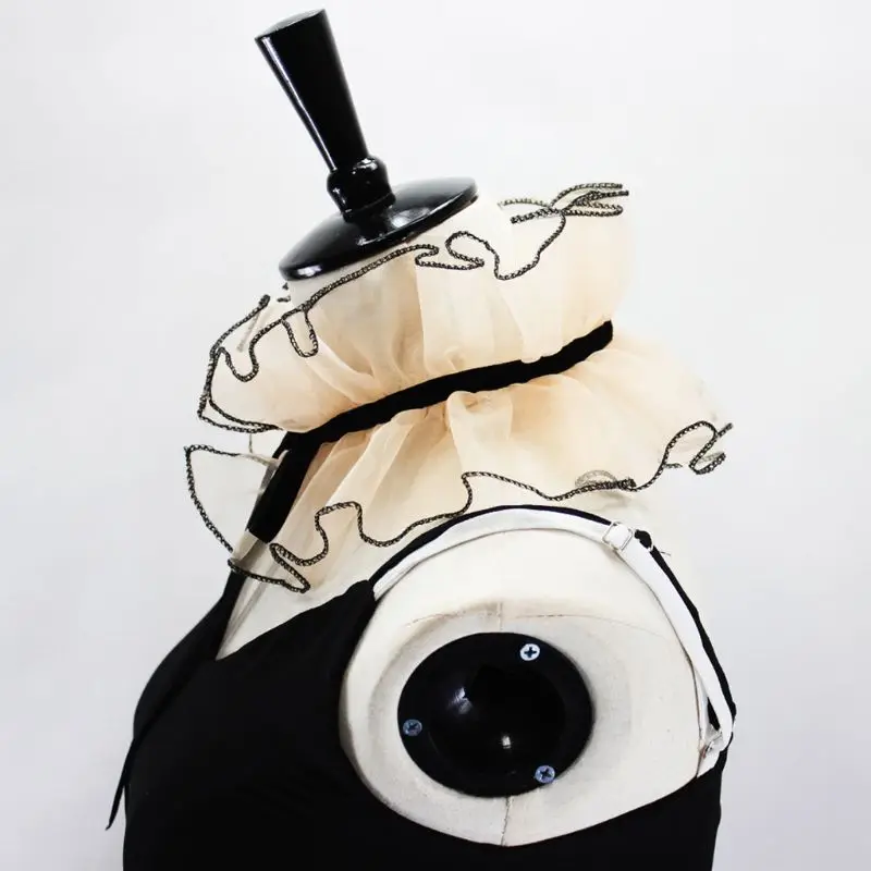 Victoriaanse Vintage Organza Agaric Ruches Stand Fake Kraag Cosplay Neck Ruff T8NB