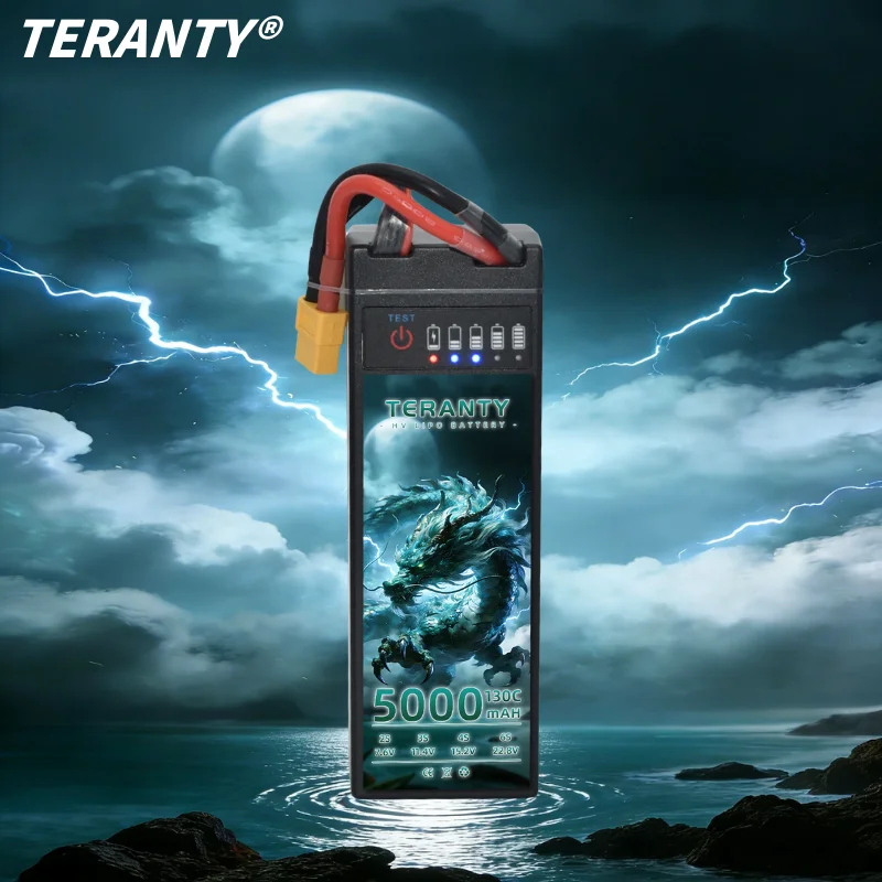 Mit Leistungsanzeige TERANTY 4S LiPo 14,8V/15,2V 4600/5000mAh 100/130C Hartschalen-Rennbatterien T-X60-Stecker für RC-Auto-Rallye