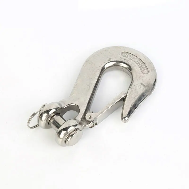 Heavy Duty 0.5-1.5T Stainless Steel 304 Crane Clevis Hook Lifting Chain Hoist Jaw Cargo Hook for Industrial Use