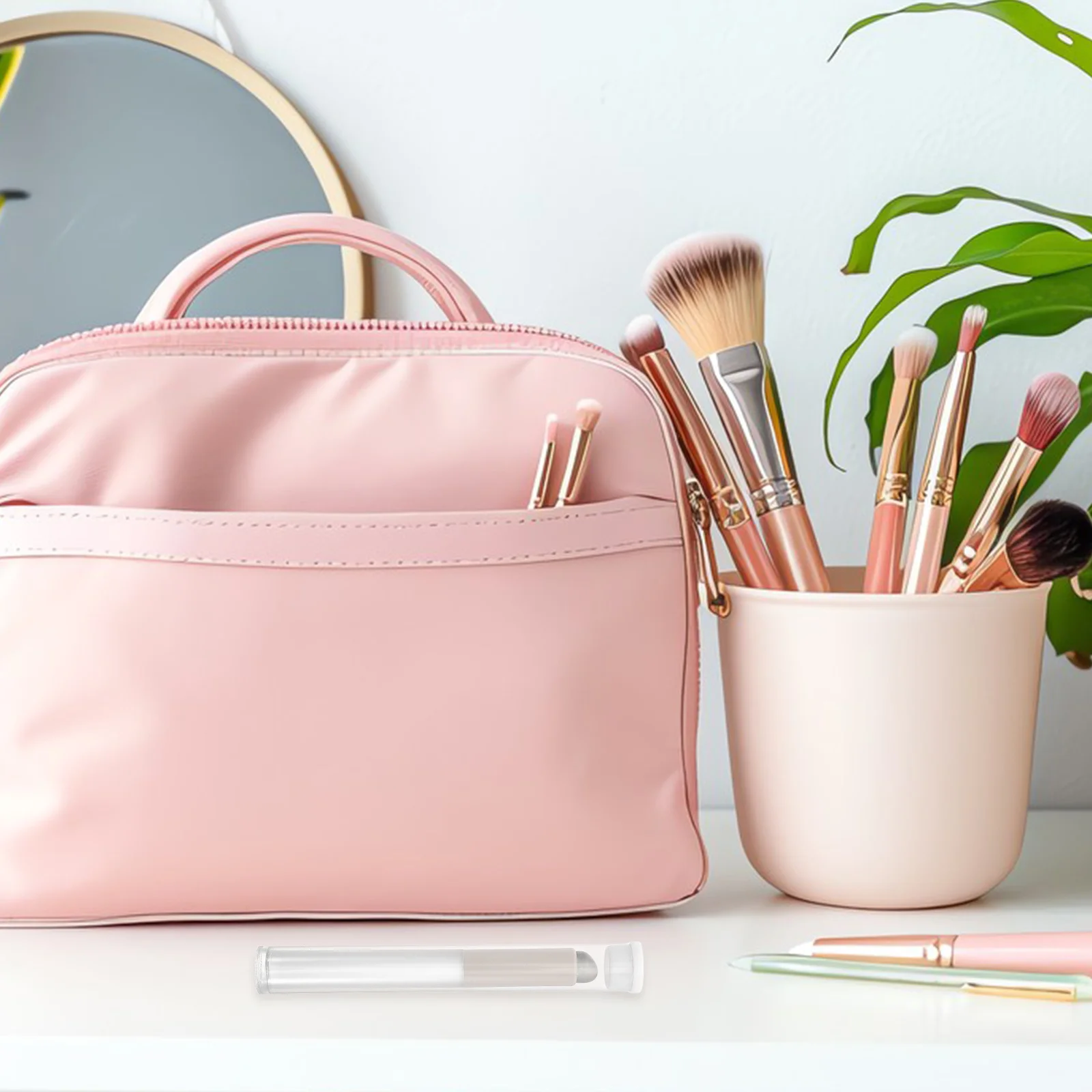 Silicone Lip Brush Round Head Small Portable Clear Lip Applicator Brush for Lipstick Gloss Balm Mask Concealer Makeup Beauty