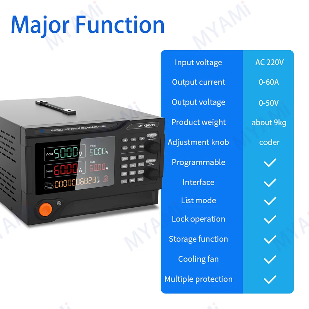 Programowalny 4-bitowy przełącznik napięcia wyjściowego 0-50V 0-60A AC220V Regulowany regulowany zasilacz DC