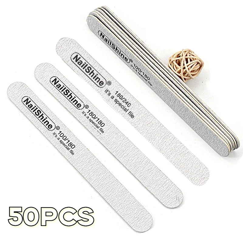 

25/50Pcs Professional Nail Files 100 180 240 Buffers Set Wooden Nail Accesorios Sanding Nail Art Tools Buffer Block Nails File