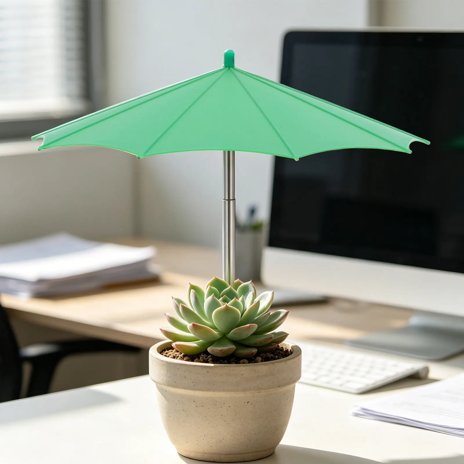 Plant Shade Umbrella Miniature Adjustable 27-59Cm Telescopic Portable Sun Visor for Potted Succulents Small Plants Outdoor