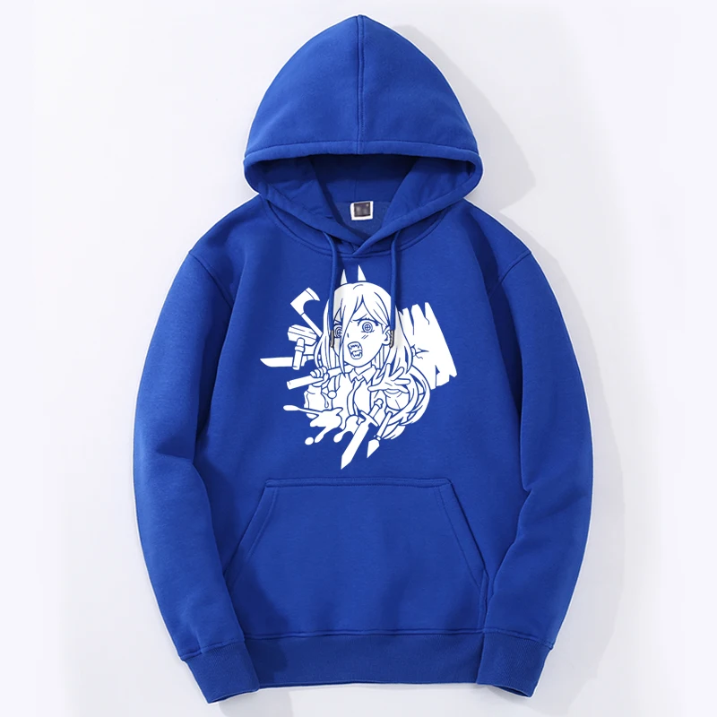 Chainsaw Man Power Hoodies Print Kawaii Anime Hentai Girl Graphic Sweatshirts Manga Cartoon Graphic Streetwear Unisex Pullovers