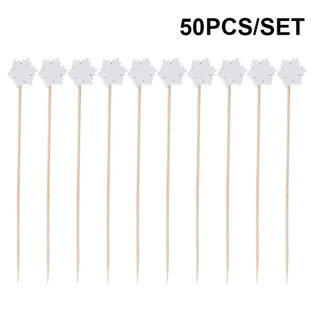 50/100Pcs Disposable Christmas Toothpicks Snowman Santa Claus Christmas Fruit Picks Xmas Tree Christmas Decoration