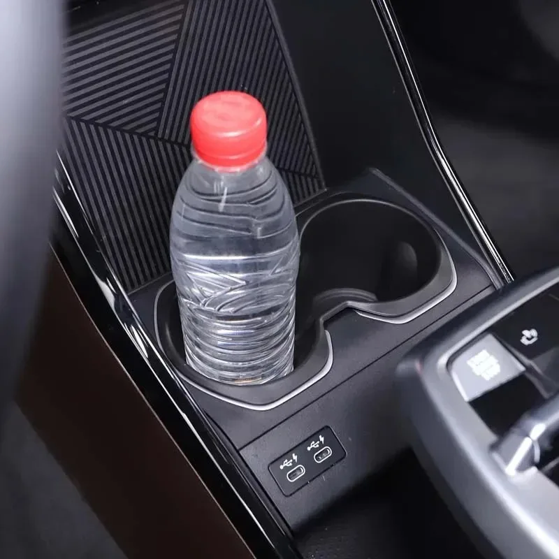 

For BMW X1 IX1 U11 2023-2025 TPE Black Car Center Console Water Cup Holder Storage Box Trim Interior Car Accessories