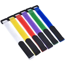 10Pcs 2cm Width Nylon Reverse Buckle Hook and Loop Magic Tape Hook Loop Fastener Cable Ties Strap Sticky Line Finishing Organize