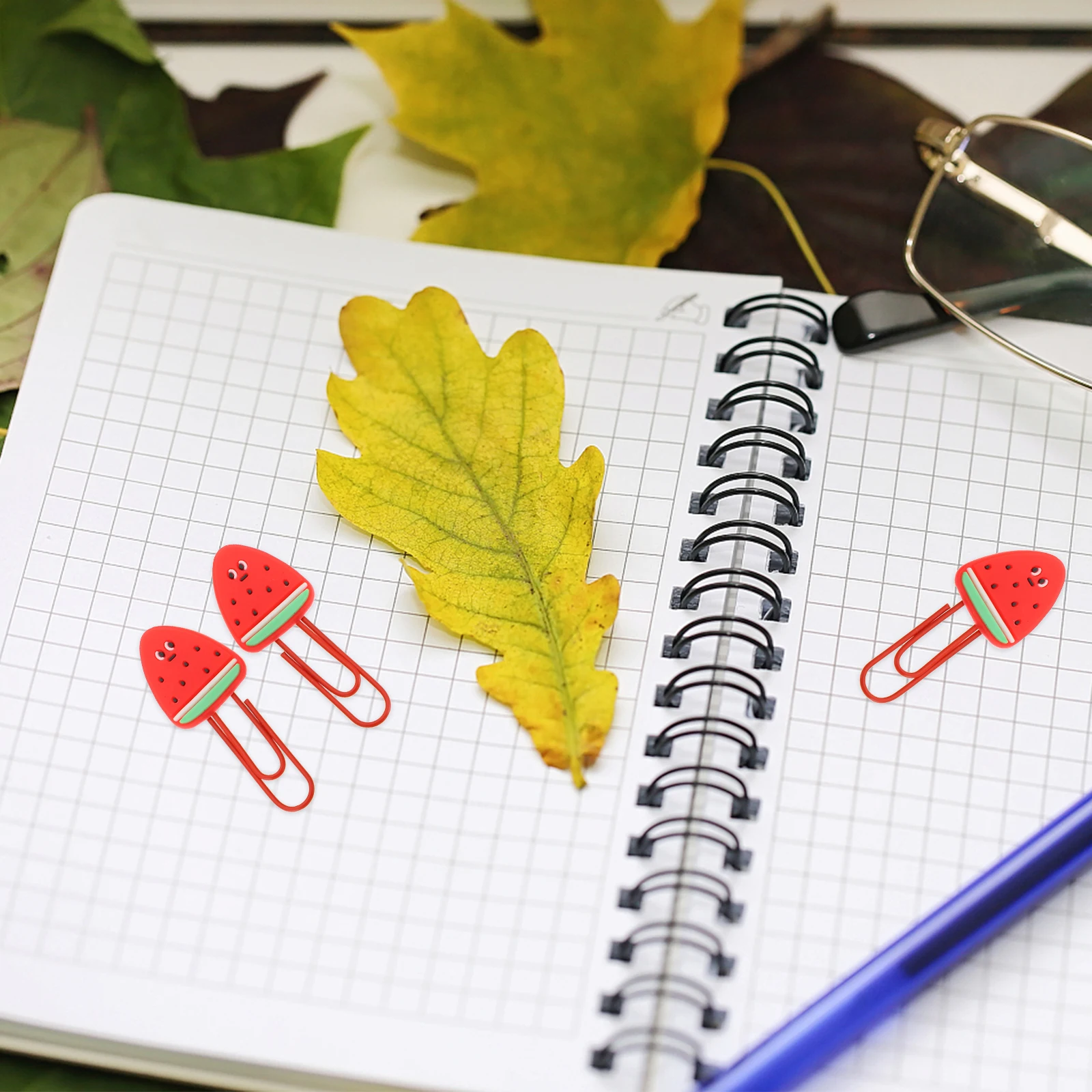 6 Pcs Fruit shaped Clips Mini Lovely Colored Clamps Soft Rubber Paper Clips Easy Install Remove Suitable Files