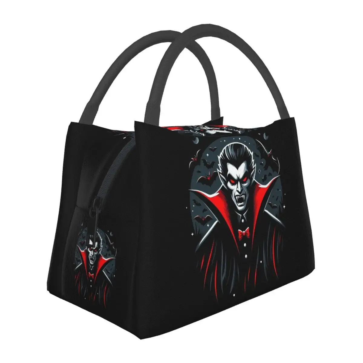 Drácula - The Dark Prince Bolsas de almuerzo con aislamiento Bento Box Bolsa de almuerzo Bolsas de picnic Bolsa térmica más fresca para mujer Viajes de estudiantes