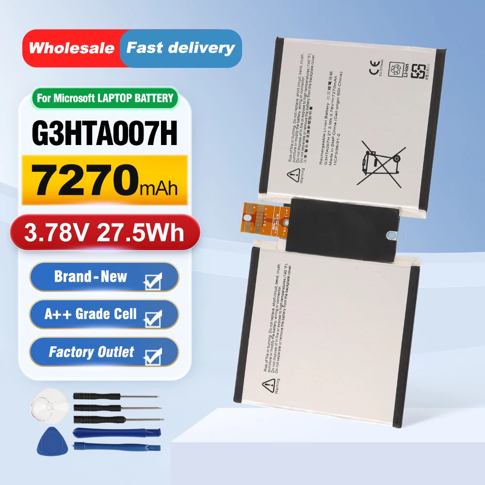 

ETESBAY G3HTA007H Аккумулятор для ноутбука Microsoft Surface 3 1645, планшетный ноутбук G3HTA003H G3HTA004H 1ICP3/96/91-2 27,5 Втч/7270 мАч