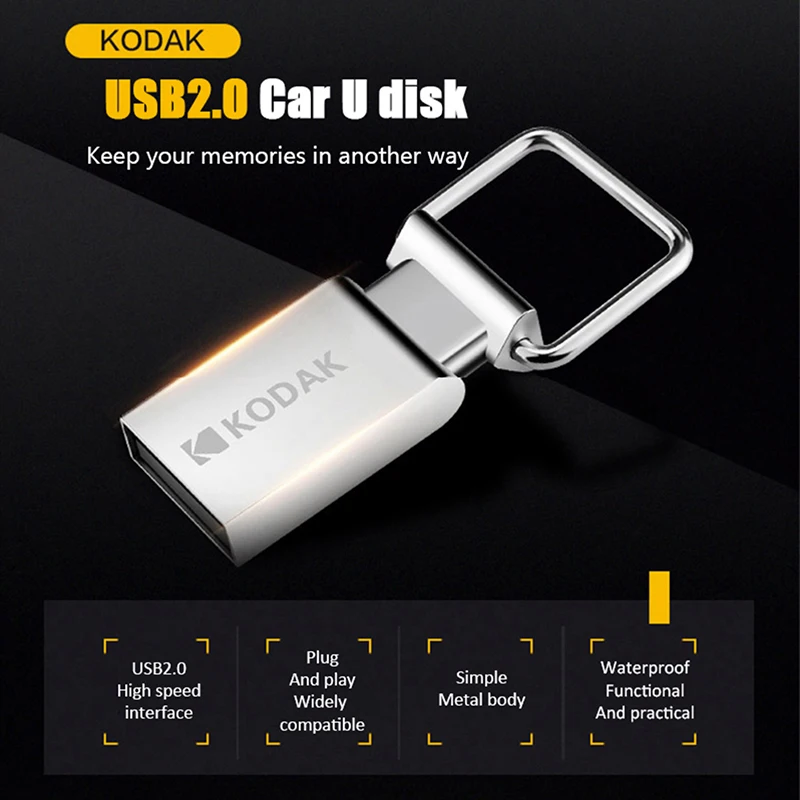 KODAK K112 супер мини металлический USB флэш-накопитель 64 ГБ 32 ГБ 16 ГБ USB2.0 флэш-диск Флешка карта памяти, Флеш накопитель ключ автомобиля