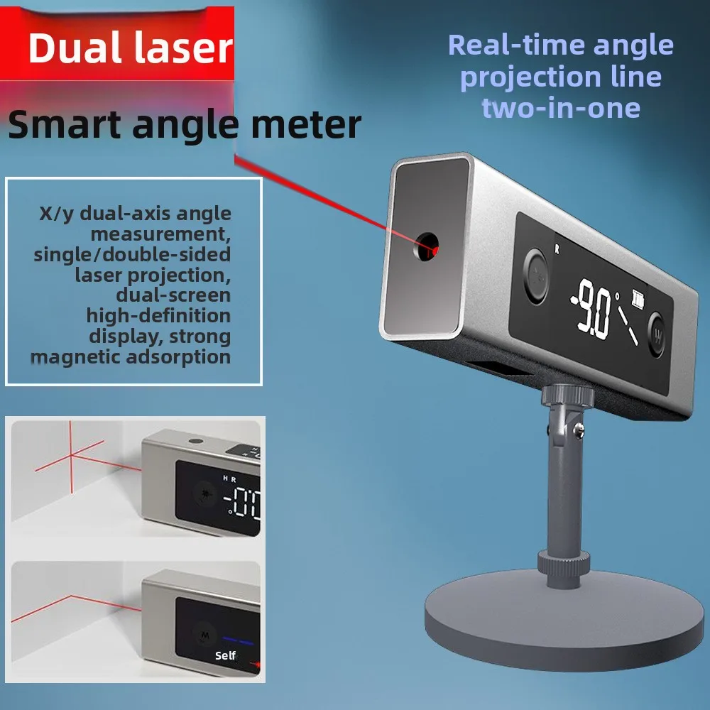 High Precision Laser Intelligent Angle Meter Digital Display Inclination Box Mini Laser Level Meter Inclination Meter