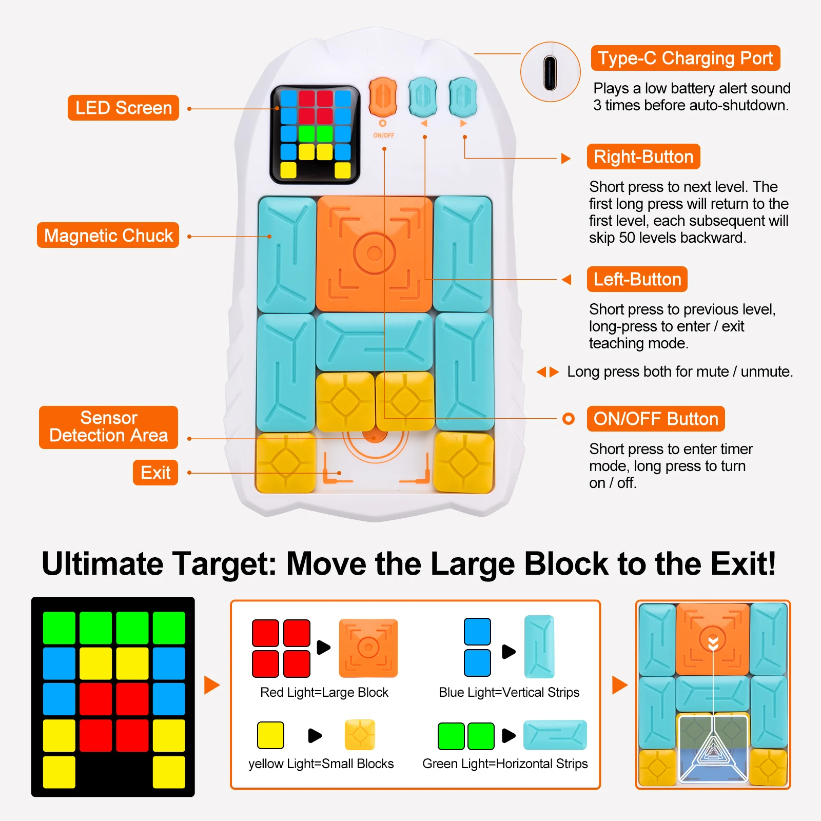 AI Huarong Road Magnetic Suction Block Sliding 500+ Levels Brain-burning Board Game Logical Thinking Training Toys Puzzle Toys view 2