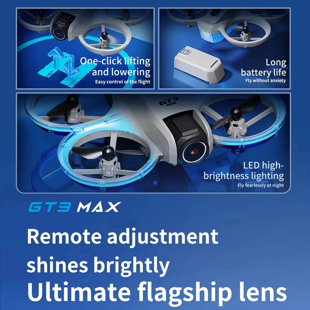 2025 신형 GT3 MAX 드론 6K HD 4.3인치 화면 리모컨 헤드리스 모드 헬리콥터 360 °   플립 쿼드콥터 드론 RC 장난감 어린이 선물용