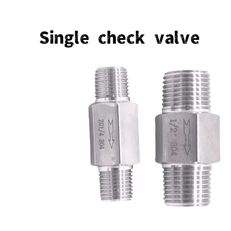 

Free ship Check valve 1/4" 3/8" 1/2" male thread stainless steel 304 acid-proof Pneumatic hydraulic one-way Single check valve